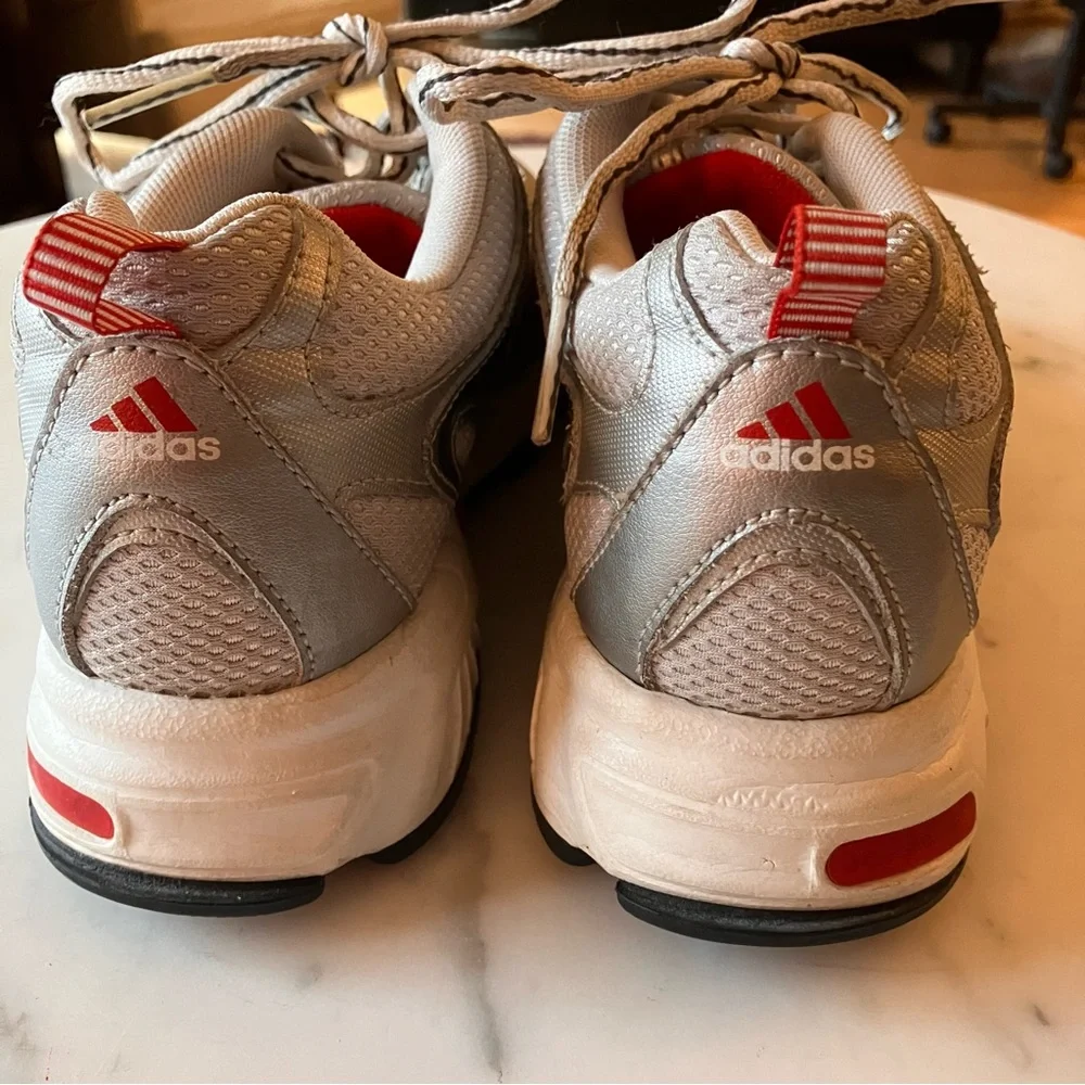 Adidas Falcon Adiprene Women's Silver &‎ Red Running Shoes size 7.5